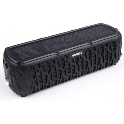 Solar Bluetooth Speaker 60 Hours Play Time 5000mAh Power Bank Outdoor Portable Wireless Dual Speaker with Mic Stereo Sound Bass, for Home, Hiking, Travel, Riding, Beach, Camping-Black