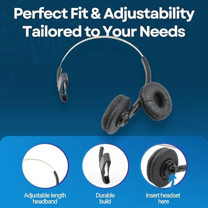for Plantronics Standard Headband 84605 + Extra Cushion Replacement Over-The-Head Headset for Savi CS540 W740 W745 W440 W740-M C054 CS540XD 8240 8245 W445