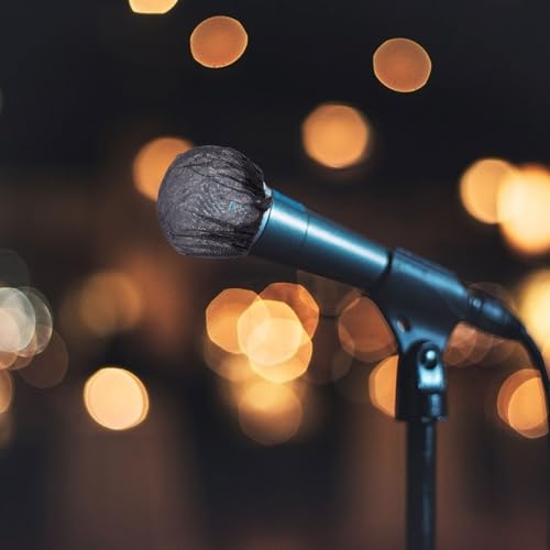ibasenice 100pcs Nonwoven Microphone Covers Disposable Ktv Karaoke Mic Protector Ultra-thin Saliva Shield for Voice Tube Easy to Use for Events and Performances