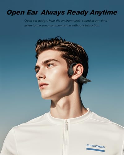 Ultra-Comfortable Open-Ear sport Headphones for Running,Cycling,Gym,8Hr Premium Sound,Bluetooth5.3,IP56 Sweatproof Bone Conduction Tech,Secure Ergonomic Fit & Clear Calls,Wireless Workout Earphones