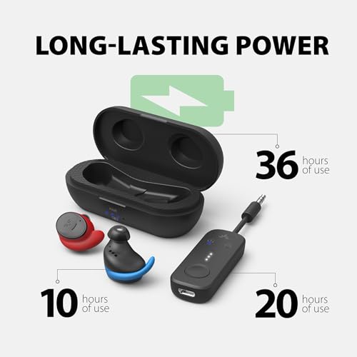 Avantree Sky Ace - Wireless Earbuds with Airplane Adapter | Plug-and-play travel earbuds with flight adapter, noise cancellation, and.