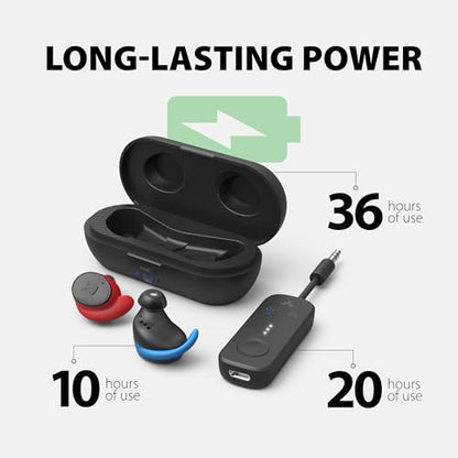 Avantree Sky Ace - Wireless Earbuds with Airplane Adapter | Plug-and-play travel earbuds with flight adapter, noise cancellation, and.