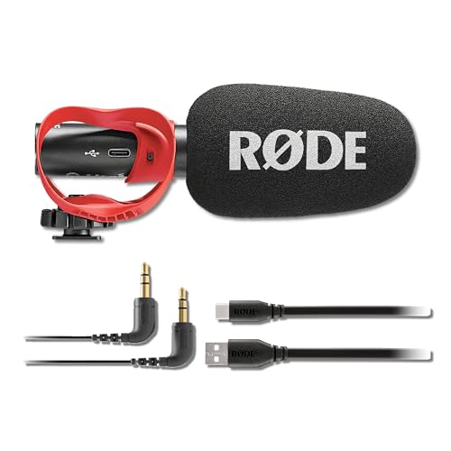Rode VideoMic GO II-H Shotgun Microphone Bundle with Helix Isolation Mount and SC18 5-Foot USB-A to USB-C Cable — 24-Bit USB-C Camera Mic for Filmmaking, Vlogging, Journalism, Podcasting