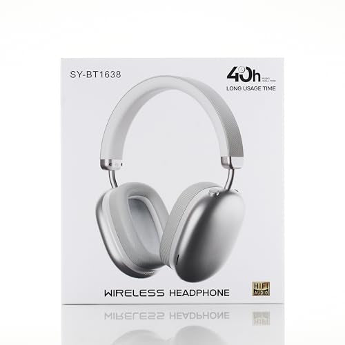BT1638 Over-Ear Wireless Headphones, Premium Padded Headband, Champagne USB-C Charging, Bluetooth Headphones， Long Endurance Flight of up to 40 Hours，Fashionable and Colorful (Gold) - color: Gold
