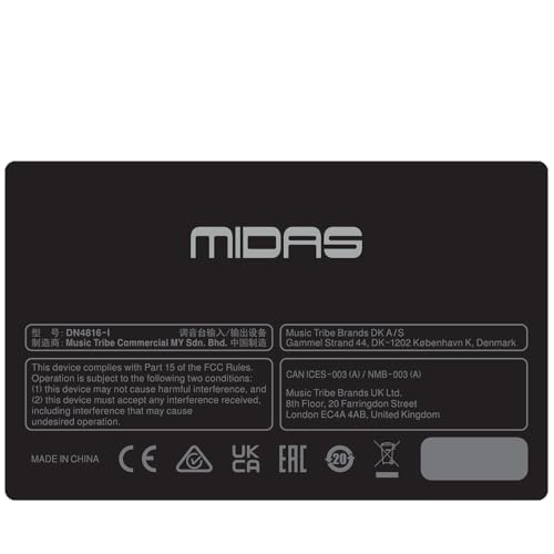 MIDAS Mixer Accessory, Black/Silver (DN4816-I)