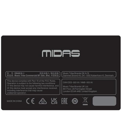 MIDAS Mixer Accessory, Black/Silver (DN4816-I)