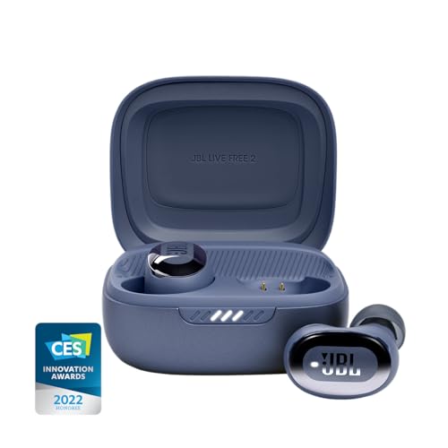 JBL Live Free 2 TWS - Noise Cancelling Earbuds - Blue | JBL Signature Sound, True Adaptive Noise Cancelling with Smart Ambient, 35 728 hours of playback with wireless charging - color: Blue