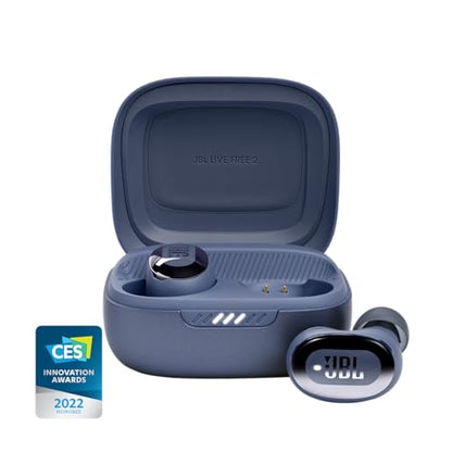 JBL Live Free 2 TWS - Noise Cancelling Earbuds - Blue | JBL Signature Sound, True Adaptive Noise Cancelling with Smart Ambient, 35 728 hours of playback with wireless charging - color: Blue