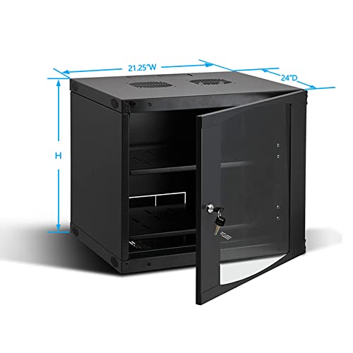 22U Wall Mount Network Server Cabinet Rack Enclosure Ventilated Door Lock 600mm Deep (22U)