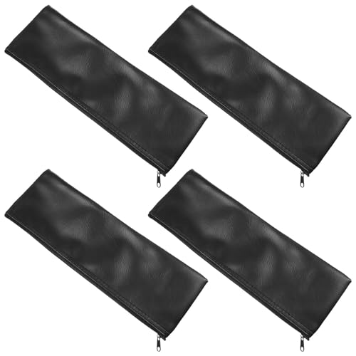 Toddmomy 4pcs Microphone Storage Bags PU Leather with Zipper for Travel