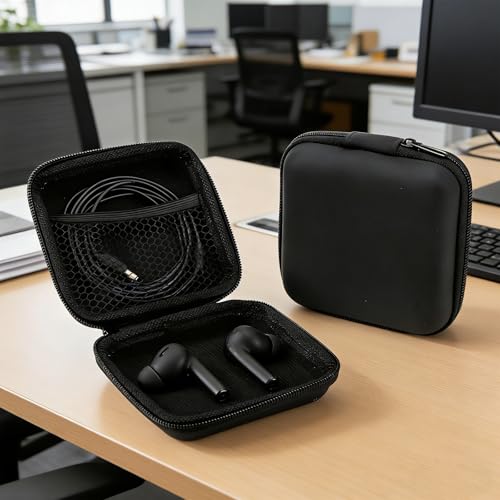 Portable Protective Case for Mini Audio Accessories–Shockproof,Water-Resistant,with Soft Lining to Avoid Scratches - color: Black