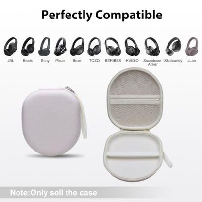 Headphone Headset Case Compatible with Soundcore by Anker Q20i/JLab/TALIX H30/JBL Tune 510BT 720BT 520BT 770NC/Sony WH-CH520 WH-CH720N/BERIBES/KVIDIO Wireless On-Ear Headphones,Cream - color: Light Khaki