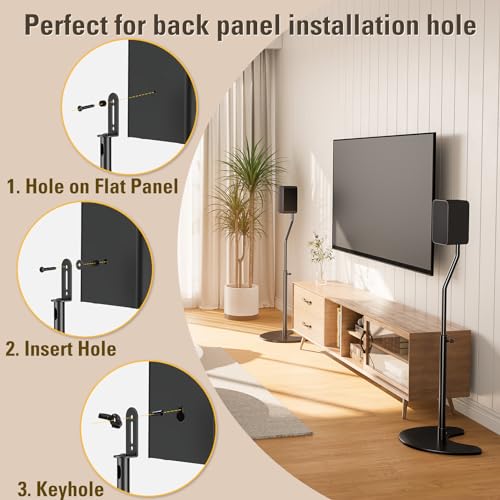 Mounting Dream Height Adjustable Speaker Stands, One Pair Floor Stands | Heavy Duty Base Extendable Tube, 11 LBS Capacity Per Stand, MAX 39" Height Adjustment MD5401 (Speakers Not Included) - size: 4.7" W x 7.9" H Speaker