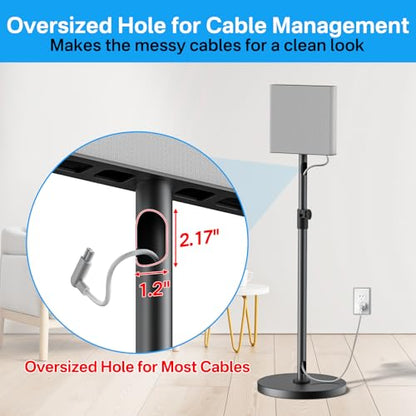 Height Adjustable Speaker Stands Pairs for Sony Bravia Theatre Quad HT-A9M2 Stands - Heavy-Duty Surround Speaker Stand for Sony HT-A9M2 Speaker Stand with Cable Management