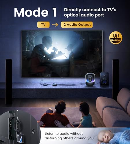 NEWCARE Digital Optical Splitter 1 in 2 Out,SPDIF Toslink Optical Audio Cable Splitter 1x2 Support LPCM2.0 Doldy Digital & DTS 5.1 for Xbox,PS4,PS5,DVD,TV Box,Home Theatre, Receiver,Sound Bar | Toslink Splitter 1x2 Support LPCM2.0 Doldy Digital & DTS 5.1