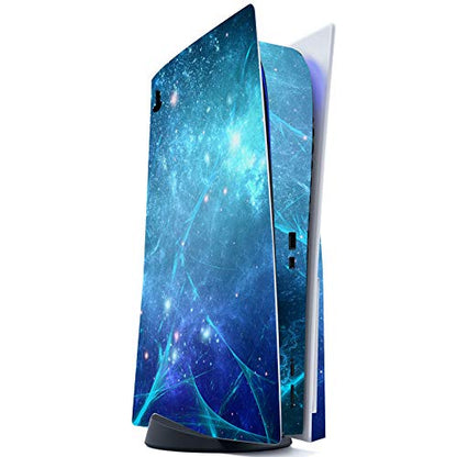 PlayVital Blue Nebula Full Set Skin Decal for ps5 Console Disc Edition, Sticker Vinyl Decal Cover for ps5 Controller & Charging Station & Headset & Media Remote - color: Blue Nebula