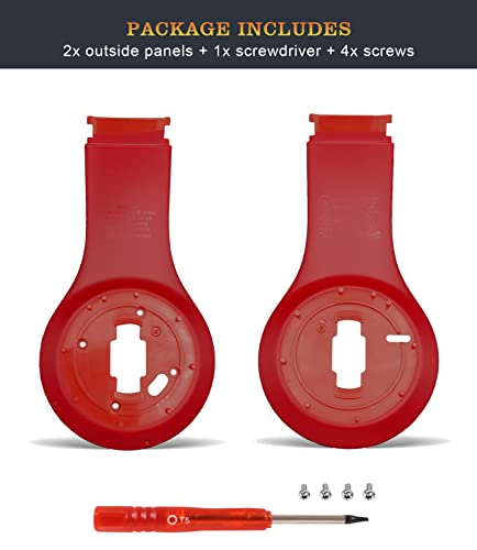 Studio3 Inside Shell as Same as the OEM Studio 3 Inner Earphone Panel Replacement Parts Durable Accessories Repair Kit Compatible with Beats by Dr. Dre Studio 3 (A1914) Headphones (Red) - color: Red