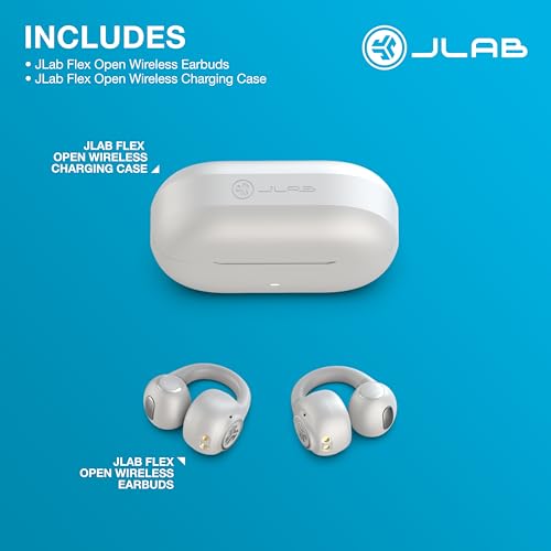 JLab, Flex, Open Ear Earbuds, Clip On Wireless Bluetooth Earbuds, Open Ear Headphones, Cloud White - color: Cloud White