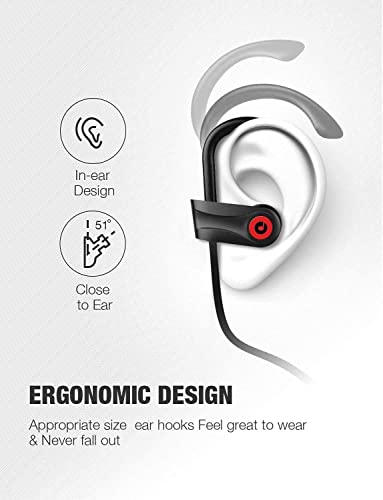 Otium Bluetooth Earbuds Wireless Headphones Bluetooth Headphones, Sports Earbuds, IPX7 Waterproof Stereo Earphones for Gym Running 15 Hours Playtime Sound Isolation Headsets,Black. - color: Black