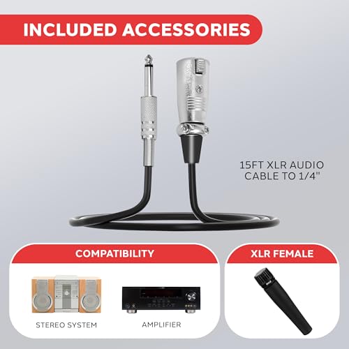 PylePro Dynamic Handheld Microphone, Professional Moving Coil Mic with Built-in Pop Filter, Wide Frequency Response, High Signal Output, Rugged Design, Low Noise Circuitry, 15' ft. XLR Cable Included - style: 1-Pack