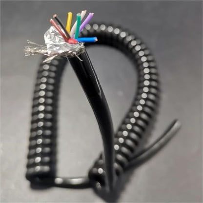 1pcs 8Core Spring Spiral Shielded Cable - 0.3sqmm Telescopic Wire (1 to 15m) - Durable & Flexible Coiled Extension Cord(Stretch 14Meters) - size: Stretch 14Meters
