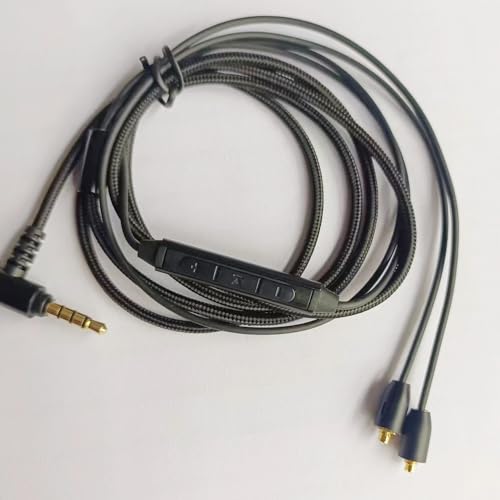 Earphone Replacement Cable,MMCX Connector Compatible for Shure SE846 SE535 SE215 SE315 SE425 UE900s LZ A4 A5 TIN T2 PRO T3 Plus W30 W40 4.2ft(3.5mm w/mic)