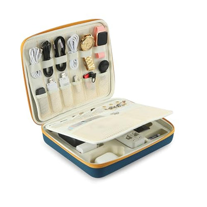 Essential Electronics Travel Organizer Case, Tech Accessories Travel Pouch for Power Bank, Chargers, Tablet, SD card, Cables, Wireless go II mic, DJI Mic, Mouse, Glasses, Watch, Earrings, Documents