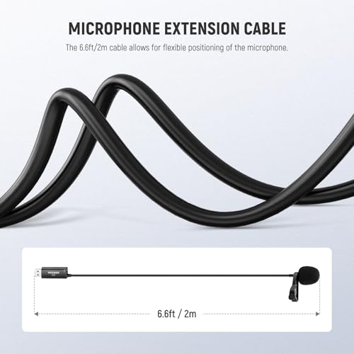NEEWER USB Lapel Microphone, Plug & Play Mini Omnidirectional Clip On Lavalier Mic with 3.5mm Monitoring Headphones Jack for USB 2.0 Mac Windows PC Laptop Computer YouTube Skype Podcast Gaming, LM2 - style: 1 Pack w/USB A & 3.5mm TRS Plug