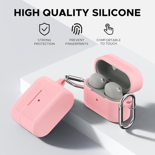 Soft Silicone Case for Sony WF-1000XM6 with Keychain&Cleaning Pen kit,Anti-Scratch Shockproof Protective Case Cover for Sony WF-1000XM6 Wireless Earbuds Charging Case (Pink) - color: Pink