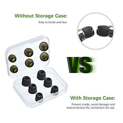 [6 Pairs] Earphone Tips S M L for in Ear Headphones, 12pcs Anti-Slip Silicone Earbud and Memory Foam Ear Bud Tips, Noise Cancelling 5mm-7mm Earbud Tips