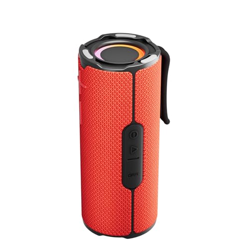 BYANDBY Bluetooth Speaker with IPX5 Waterproof 2 Portable, Long Playtime, Wireless Stereo Pairing, 12W Stereo Sound, BT 5.3, Bassup, Electronics for Home, Shower, Outdoors, Travel(Red) - color: Red