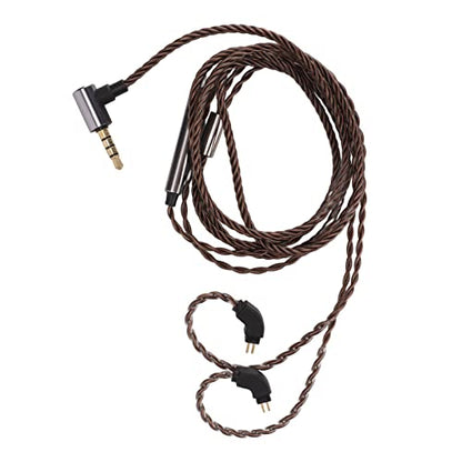 2 Pin 0.78mm Headphone Cable with Mic Replacement Headphone Cable Upgrade Cord with Volume Control Pre Shaped Earhook for IEM Music Calls