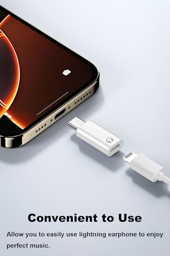 AreMe USB C to Lightning Headphone Audio Adapter, 2 Pack | Type C Male to Lightning Female Earbuds Converter, Not for Charging/Data Transfer