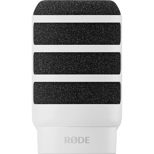 Rode PodMic USB Dynamic Broadcast Microphone Bundle with WS14 White External Pop Filter — XLR and USB-C, 24-Bit, Aphex DSP, Cardioid Studio Mic for Podcasting, Streaming, Voice Over, Broadcasting