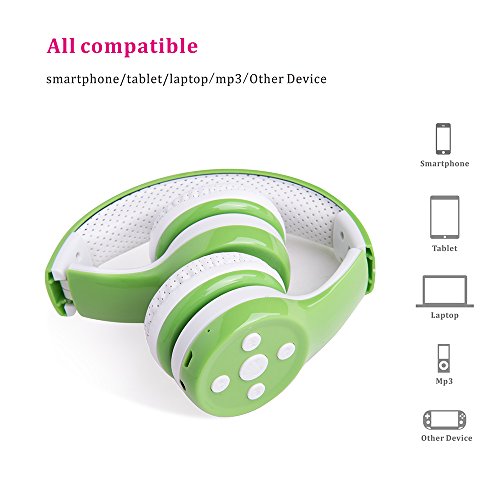 Toddler Headphones Wireless, Bluetooth Kid Headphones for Boys Girls,5 Button Easy use with Sharing Port, Built in Mic for Laptop Phones Computer (bs690 Green) - color: Green new