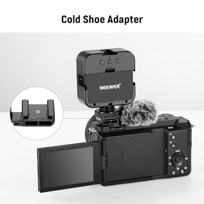 NEEWER Cold Shoe Wind Muff for ZV Series Vlog Cameras, Microphone Furry Windscreen with Cold Shoe Mount Adapter Accessory Compatible with Sony ZV1F ZVE10 ZV1 ZVE1 ZV1 II, CA133 Black | Microphone Furry Windscreen, with Cold Shoe Mount Adapter, Accessory C