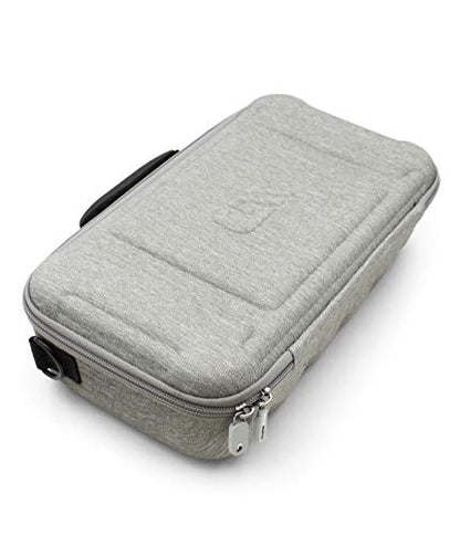 CASEMATIX Dual Wireless Microphone Case for Wireless Mic System Compatible with Sennhesier, Shure Microphones and More, Dual Mic Bag with Shoulder Strap and Hard Shell Gray Exterior