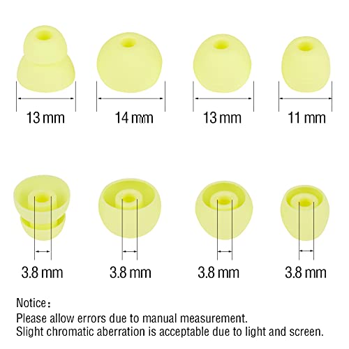 Replacement Eartips Earbud Rubber Tips Compatible with Powerbeats Pro Beats Wireless Earphone Headphones,4 Pairs(Yellow) - color: yellow