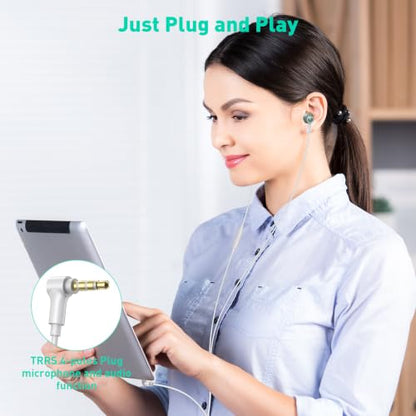 Wired Earbuds 3.5mm Headphones with Mic for Laptop PC Chromebook,Green | Noise Isolating in-Ear Earbuds,3.5mm Jack Plug in headphones Call Volume Control for Mobile Phones/Computer/MP3 Kids School - color: Green
