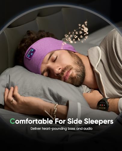 Perytong Sleep Headphones Wireless, Bluetooth 5.4 Sports Headband Headphones with Ultra-Thin HD Stereo Speakers Perfect for Sleeping, Workout, Jogging, Yoga, Insomnia, Air Travel, Meditation (Violet) - color: Violet