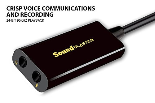 Sound Blaster Play! 3, USB Audio Adapter, 24-bit 96kHz Plug & Play | USB DAC, 24-bit/96kHz, Plug-and-Play, PC, Mac, Portable, Audio Upgrade, USB Audio