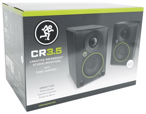 Audiosavings Bundle: Pair of Mackie CR3.5 3.5" Powered Studio Monitors with Tone Control Bundle with Pair of Rockville RHT8B Computer/Bookshelf Desktop Speaker/Studio Monitor Stands (2 Items)