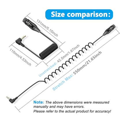 Seadream XLR to 3.5mm Balanced Cable Coiled;XLR 3 Pin Female to Locking 3.5mm 1/8" TRS Right Angle Cord;Male to Female XLR to 1/8 Inch Right Angle Cable