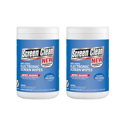 Zenex Screen Clean Anti-Static Electronic Screen Wipes - Single Sided Non-Abrasive Towels | For TV, Phones, Monitors | Quick Dry & Streak-Free | Prevents Static Build-up (2 Pack | 180 Sheets Total) - size: 90 Count (Pack of 2)