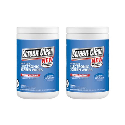 Zenex Screen Clean Anti-Static Electronic Screen Wipes - Single Sided Non-Abrasive Towels | For TV, Phones, Monitors | Quick Dry & Streak-Free | Prevents Static Build-up (2 Pack | 180 Sheets Total) - size: 90 Count (Pack of 2)
