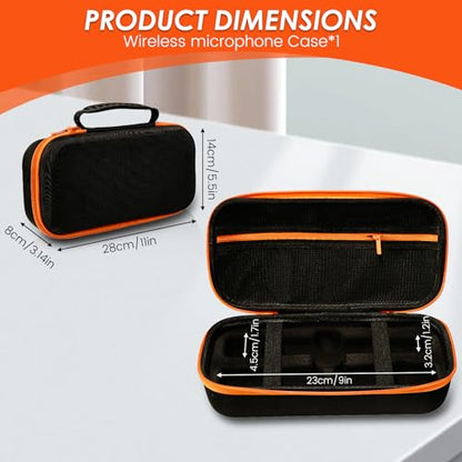 Wireless Microphone Case for JBL Wireless Microphone System,Waterproof Handheld Dual Mic Case,Portable Mic bag for Singing or Karaoke Receiver, Adapter, AA Batteries-Orange(Box Only)