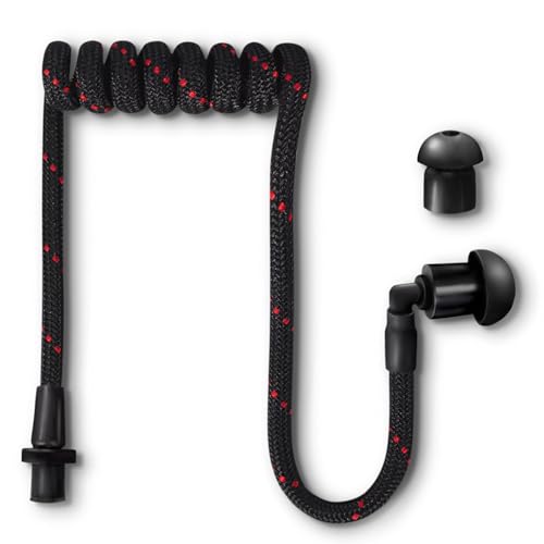 Fabric-Coated Acoustic Tube Ear Piece - Tubeez Walkie Talkie Earpiece with Black Ear Plugs - Moisture-Blocking Threaded Tube Fits with Any Motorola Radio Earpiece, Night Rider Black | Durable 2-Pin Connector, Film & TV Production Use, Compatible with Walk