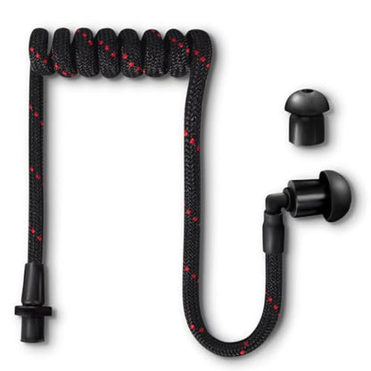 Fabric-Coated Acoustic Tube Ear Piece - Tubeez Walkie Talkie Earpiece with Black Ear Plugs - Moisture-Blocking Threaded Tube Fits with Any Motorola Radio Earpiece, Night Rider Black | Durable 2-Pin Connector, Film & TV Production Use, Compatible with Walk