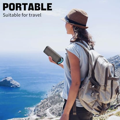 Vanzon Bluetooth Speakers V40 Portable Wireless Speaker V5.0 with 24W Loud Stereo Sound, TWS, 24H Playtime & IPX7 Waterproof, Suitable for Travel, Home&Outdoors - color: Gray