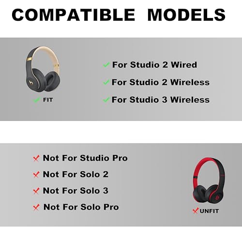 Studio 3 Headband Replacement -Top Headband Accessories, as Same The OEM Compatible with Studio 3 Wireless(A1914) & Studio 2 Wired/Wireless (B0500/B0501) Headphones (Studio 3-Asphalt Gray) - color: Studio 3-Asphalt Gray